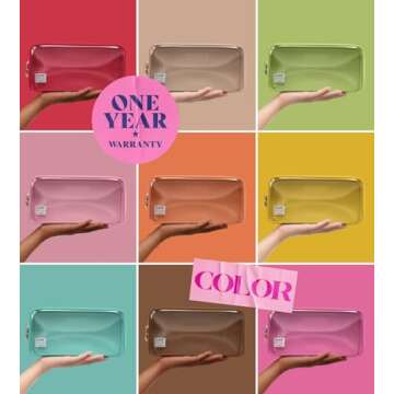 Embla Clear Cosmetic Bag Makeup Case, Clear Zipper Make Up Pouch and Toiletry Travel Tote, Cute Skincare Pouches for Women Girls, Preppy Purse Cosmetic Organizer, Small Makeup Bags, Bubblegum