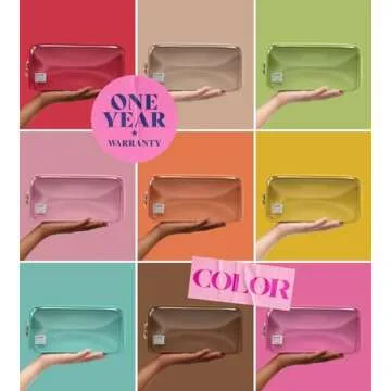 Embla Clear Cosmetic Bag Makeup Case, Clear Zipper Make Up Pouch and Toiletry Travel Tote, Cute Skincare Pouches for Women Girls, Preppy Purse Cosmetic Organizer, Small Makeup Bags, Bubblegum