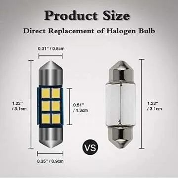 YITAMOTOR DE3175 31mm LED Festoon Bulb White Error Free Super Bright 6000K 2835 Chipsets for Car Interior Dome Map Door Light 3021 3022 3175 6428 4 Pack