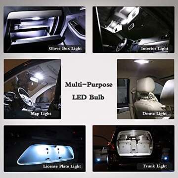 YITAMOTOR DE3175 31mm LED Festoon Bulb White Error Free Super Bright 6000K 2835 Chipsets for Car Interior Dome Map Door Light 3021 3022 3175 6428 4 Pack