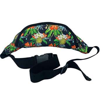 Fanny Packs Back Tropical Fanny Pack - Cute Waist Belt Bag for Men, Women, Kids | Floral Fun Pattern for Running, Hiking, Raves (Mahalo)