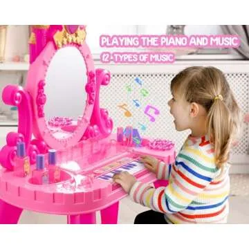 Enchanting Vanity Cosmetic Play Set for Young Girls