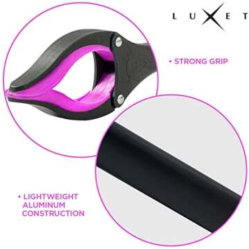 Grabber Reacher Tool - 2 Pack - Latest Version Long 32 Inch Foldable Pick Up Stick - Strong Grip Magnetic Tip Lightweight Trash Picker Claw Reacher Grabber Tool Elderly Reaching - by Luxet (Pink)