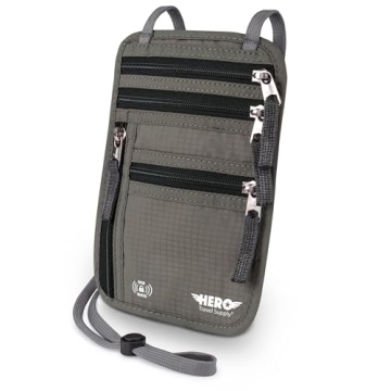 RFID Blocking Neck Wallet for Secure Travel and Storage