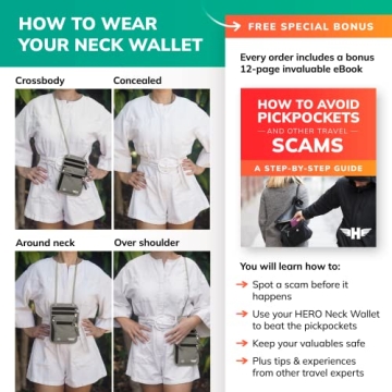 RFID Blocking Neck Wallet for Secure Travel and Storage