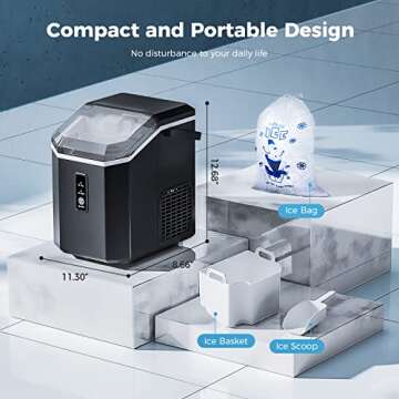 AGLUCKY Countertop Nugget Ice Maker - 35lbs/Day