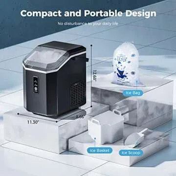 AGLUCKY Countertop Nugget Ice Maker - 35lbs/Day