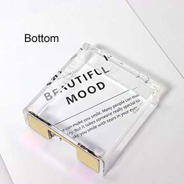 Buqoo Acrylic Sticky Notes Pad Holder Desk Organizer 3.5x3.3 Inch Memo Holder for Office Supplies(Gold) Clear Office Desk Accessories for Schools Office Home Classroom Desk Supplies