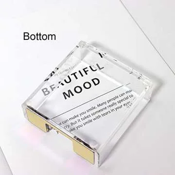 Buqoo Acrylic Sticky Notes Pad Holder Desk Organizer 3.5x3.3 Inch Memo Holder for Office Supplies(Gold) Clear Office Desk Accessories for Schools Office Home Classroom Desk Supplies