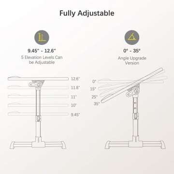 Generic Laptop Desk, Computer Tray for Bed Laptop Table Adjustable Lap Desks for Eating Working Study Foldable and Portable (Brown), SD003