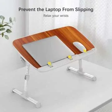 Generic Laptop Desk, Computer Tray for Bed Laptop Table Adjustable Lap Desks for Eating Working Study Foldable and Portable (Brown), SD003