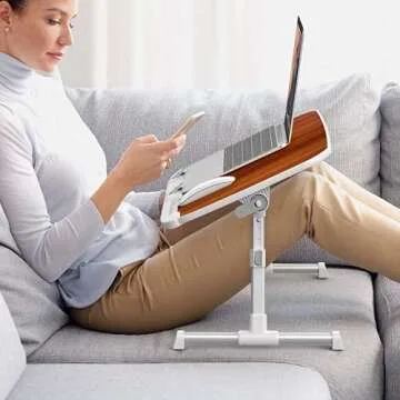 Generic Laptop Desk, Computer Tray for Bed Laptop Table Adjustable Lap Desks for Eating Working Study Foldable and Portable (Brown), SD003