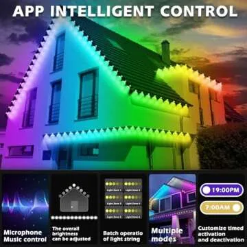 100FT Smart Waterproof RGB Eaves Lighting for Outdoors