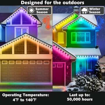 100FT Smart Waterproof RGB Eaves Lighting for Outdoors