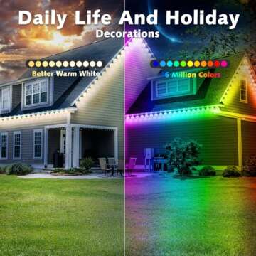 100FT Smart Waterproof RGB Eaves Lighting for Outdoors