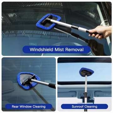 Qydipclin 10pcs Windshield Cleaner Tool, Car Window Cleaning Wash Kit with 4 Reusable Microfiber Pad...