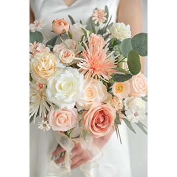 Serra Flora Artificial Flowers Combo Box Set Faux Flowers Bulk Flower Leaf with Stems Arrangements f...