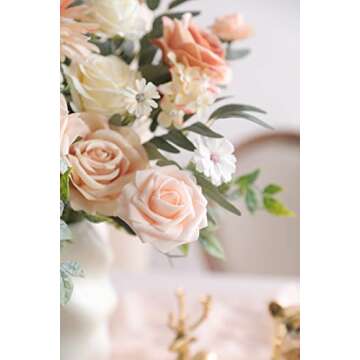 Serra Flora Artificial Flowers Combo Box Set Faux Flowers Bulk Flower Leaf with Stems Arrangements for DIY Wedding Bouquets Party Table Centerpieces Home Decorations Indoor Outdoor