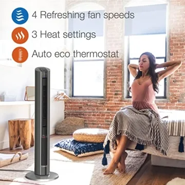 Lasko FH515 Oscillating Tower Fan and Heater Combo 1500W