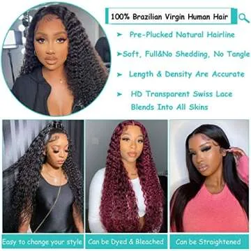 20-Inch Deep Wave Lace Front Wigs Human Hair Premium Quality