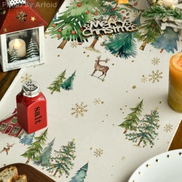 Artoid Mode Xmas Trees Christmas Table Runner 13x72 Inches