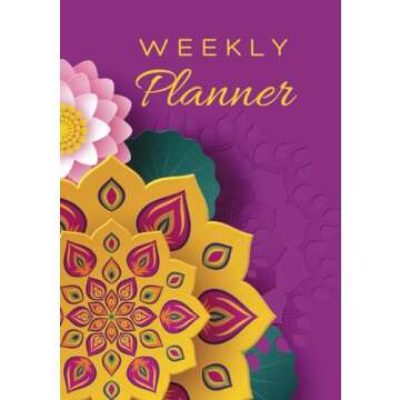 SOIGNÉE Publications - Purple Flower Soignée Woman Undated Planner: V4 Monthly Overview, Affirmati...