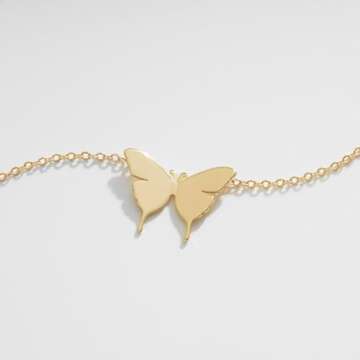 VACRONA Gold Dainty Butterfly Necklaces 18K Gold Plated Choker Necklace Delicate Long Gold Chain Necklaces Jewelry Gift for Women