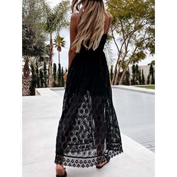 CUPSHE Women's Ruching Smocking Jumpsuit Summer Slip V Neck Backless Maxi High Low