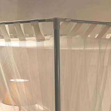 Mengersi 4 Corners Post Bed Canopy for Queen Beds - Elegant Decor