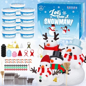 12 Pack Christmas Craft, DIY Snowman Kit for Kids, Build a Snowman Kit Indoor Decorations, Creative ...
