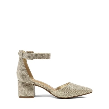 DREAM PAIRS Women’s Annee Glitter Low Heels - Comfort & Style