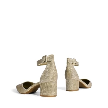 DREAM PAIRS Women’s Annee Glitter Low Heels - Comfort & Style