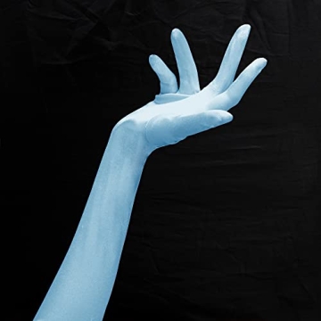 Blue 20s Satin Elbow Length Gloves for Women