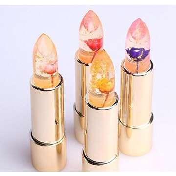 KAILIJUMEI Moisturizer lipsticks Lips Care Surplus Bright Flower Jelly Lipstick 4g x 4 PCS SET