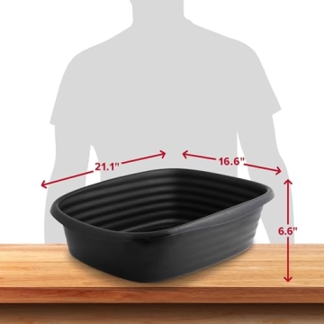 Arm & Hammer Simply Recycled Cat Litter Pan, Jumbo, Easy to Scoop and Clean, Sturdy, Black, Made in USA