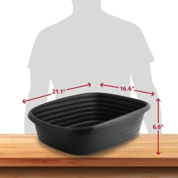 Arm & Hammer Simply Recycled Cat Litter Pan, Jumbo, Easy to Scoop and Clean, Sturdy, Black, Made in USA