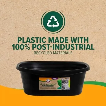 Arm & Hammer Simply Recycled Cat Litter Pan, Jumbo, Easy to Scoop and Clean, Sturdy, Black, Made in USA