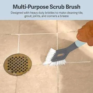 Casabella Smart Scrub Heavy Duty Tile and Grout Cleaning Brush - Gray/Aqua (15933)