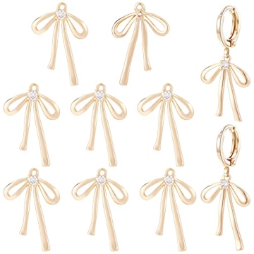 10pcs Bowknot Gold Plated Charms for Jewelry Making