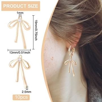 10pcs Bowknot Gold Plated Charms for Jewelry Making
