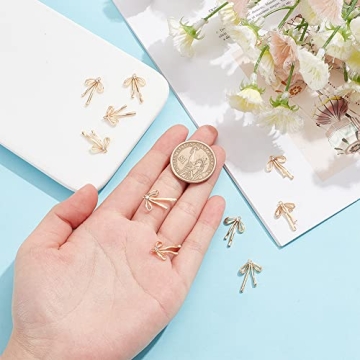 10pcs Bowknot Gold Plated Charms for Jewelry Making