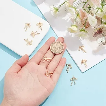 10pcs Bowknot Gold Plated Charms for Jewelry Making
