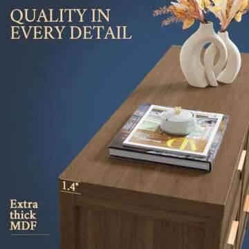 OAKHAM HOME Wood Dresser, Rustic Brown Dresser 47" Wide 6 Drawer Double Dresser Vintage Wooden Chest of Drawers for Bedroom, Living Room, Hallway (Special Walnut)