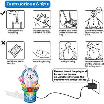 Easter Inflatables Outdoor Yard Decorations - 6 FT Inflatable Easter Bunny with Egg Basket Build-in LED Lights, Bunny Easter Decoration Blow Up for Indoor Outdoor Garden Decor