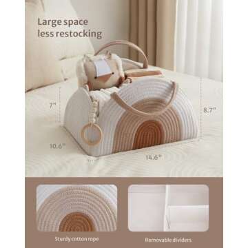 Blissful Diary Cotton Rope Diaper Caddy Organizer