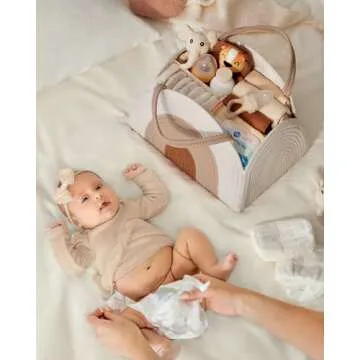 Blissful Diary Cotton Rope Diaper Caddy Organizer