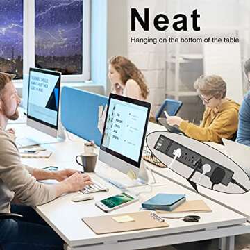 MKSENSE 2 Pack Power Strip Surge Protector with USB Ports