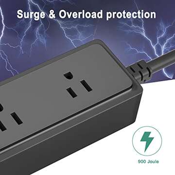 MKSENSE 2 Pack Power Strip Surge Protector with USB Ports