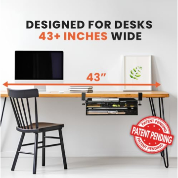 Under Desk Drawer Organizer Mesh Metal 2-Drawer Clamp-On