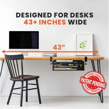 Under Desk Drawer Organizer Mesh Metal 2-Drawer Clamp-On